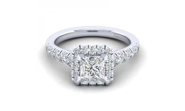 Gabriel & Co. 14k White Gold Contemporary Halo Engagement Ring