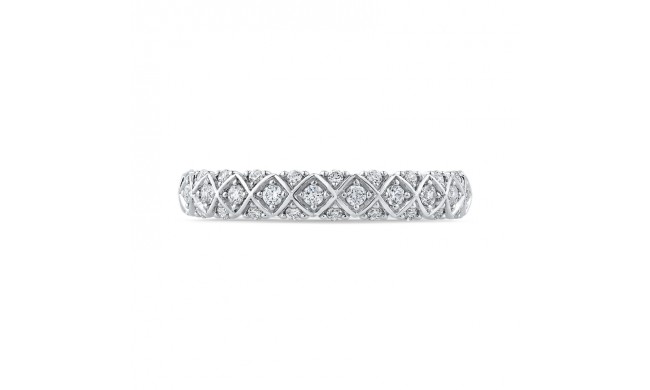 Shah Luxury Round Diamond Half-Eternity Wedding Band In 14K White Gold