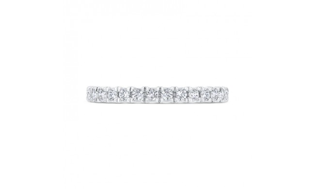 Shah Luxury 14K White Gold Round Cut Diamond Wedding Band