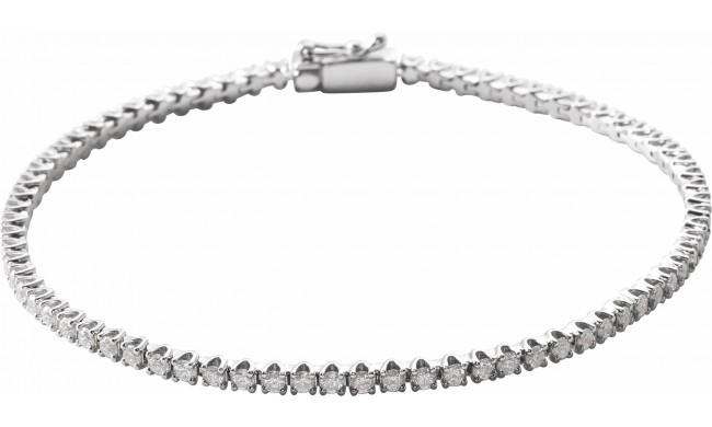 14K White 2 CTW Diamond Line 7 Bracelet