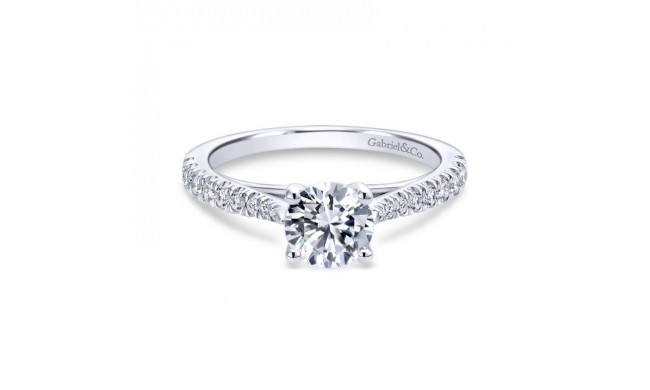 Gabriel & Co. 14k White Gold Contemporary Straight Engagement Ring