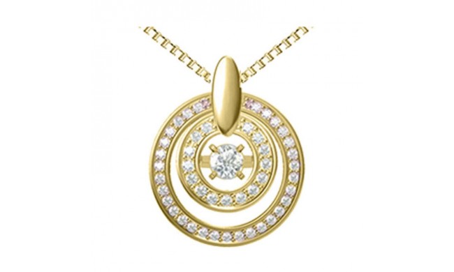 Gems One 14KT Yellow Gold & Diamond Rhythm Of Love Neckwear Pendant  - 1/2 ctw