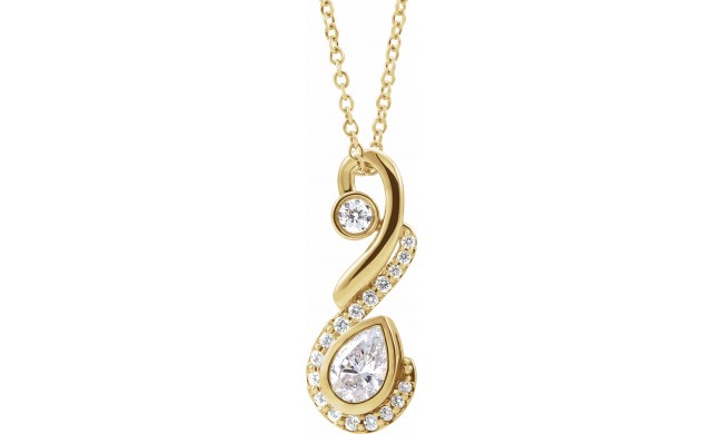 14K Yellow 1/2 CTW Diamond Freeform 16-18 Necklace