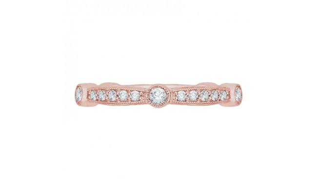 Shah Luxury 14K Rose Gold Round Diamond Wedding Band