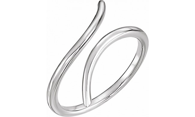 14K White Bypass Ring