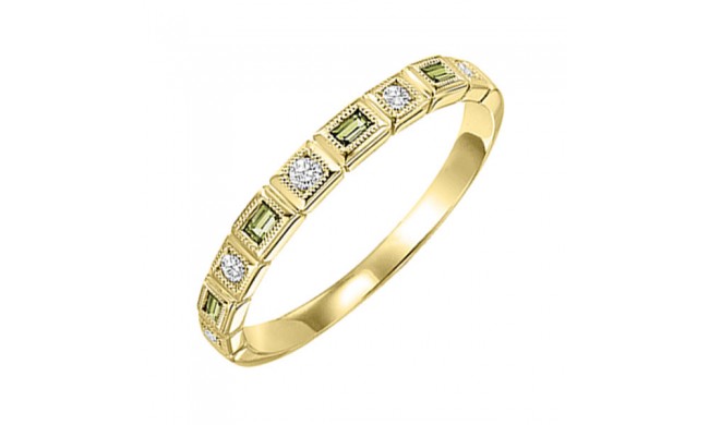 Gems One 10Kt Yellow Gold Diamond (1/10Ctw) & Peridot (1/6 Ctw) Ring