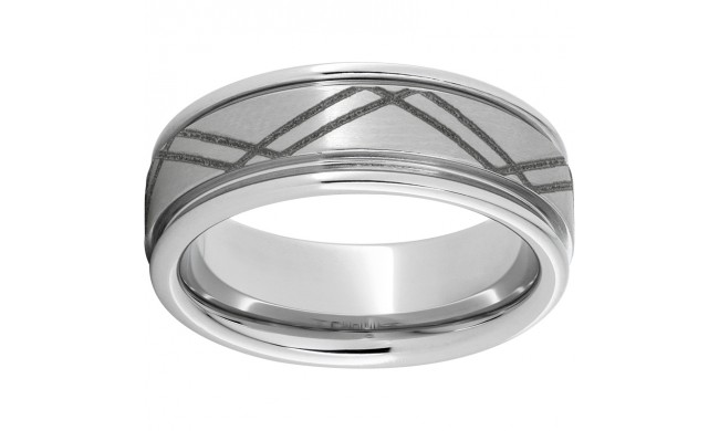 Serinium Rounded Edge Band with a Satin Finish and Ricochet Laser Engraving