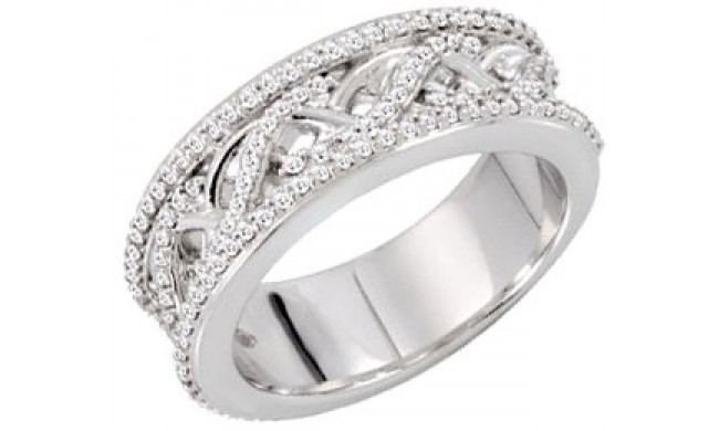 14K White 1/2 CTW Diamond Anniversary Band