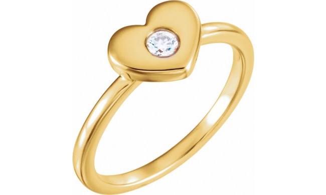 14K Yellow .03 CTW Diamond Heart Ring