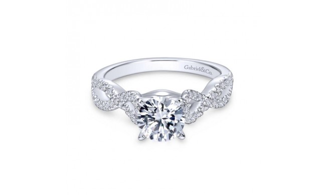 Gabriel & Co. 14k White Gold Contemporary Twisted Engagement Ring