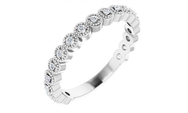 14K White 1/8 CTW Diamond Anniversary Band