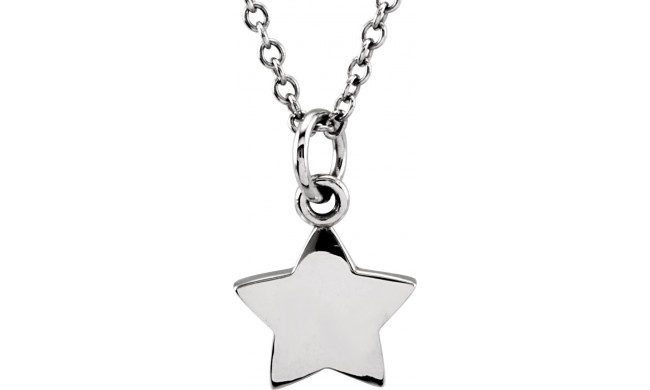 14K White Tiny Poshu00ae Star 16-18 Necklace