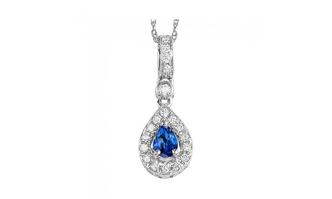 Gems One 14Kt White Gold Diamond (1/10Ctw) & Sapphire (1/6 Ctw) Pendant