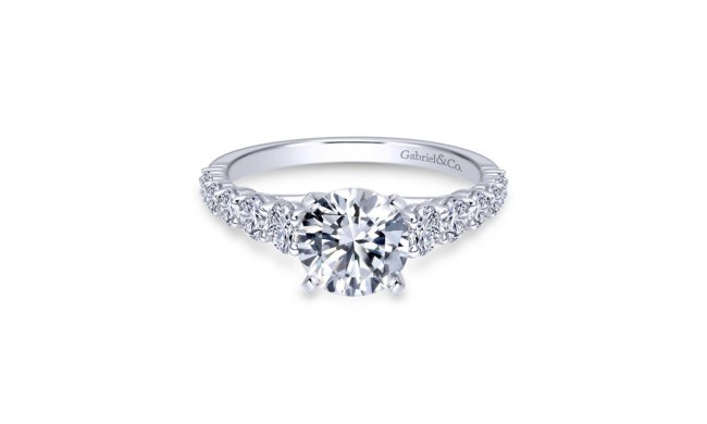 Gabriel & Co. 14k White Gold Contemporary Straight Engagement Ring