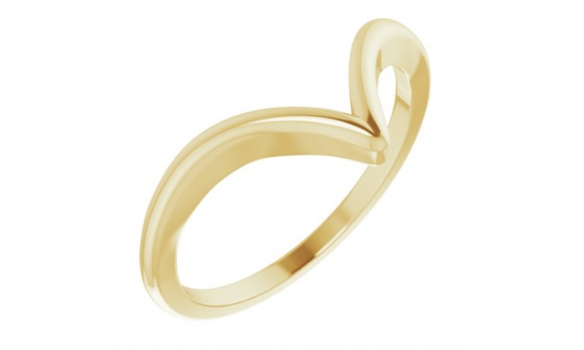 14K Yellow V Ring