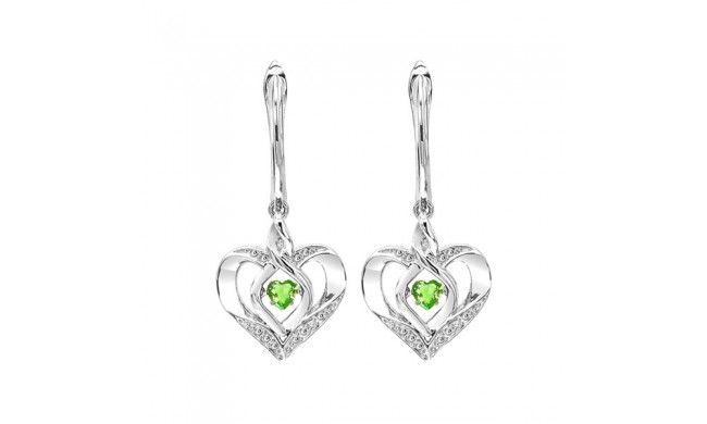 Gems One Silver Diamond (1/50 Ctw) & Createdperidot Earring