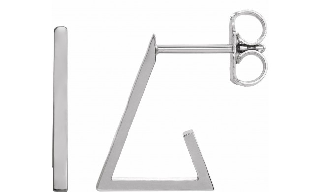 14K White Triangle Hoop Earrings