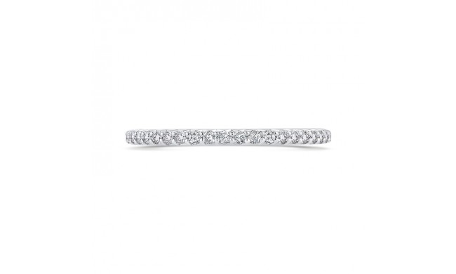Shah Luxury Round Cut Diamond Half-Eternity Wedding Band In 14K White Gold