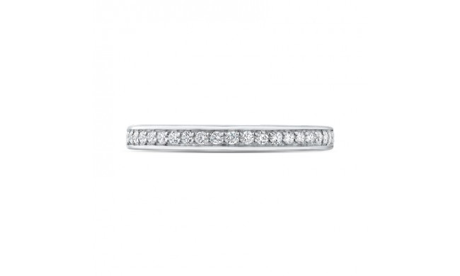Shah Luxury 14K White Gold Round Diamond Wedding Band