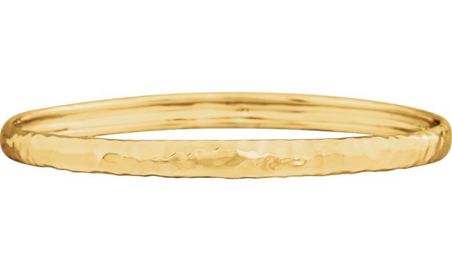 14K Yellow 5.1 mm Hammered Bangle 7 1/2 Bracelet