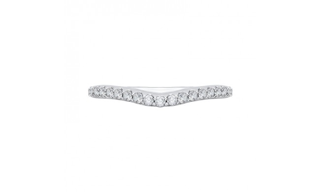 Shah Luxury 14K White Gold Round Diamond Wedding Band