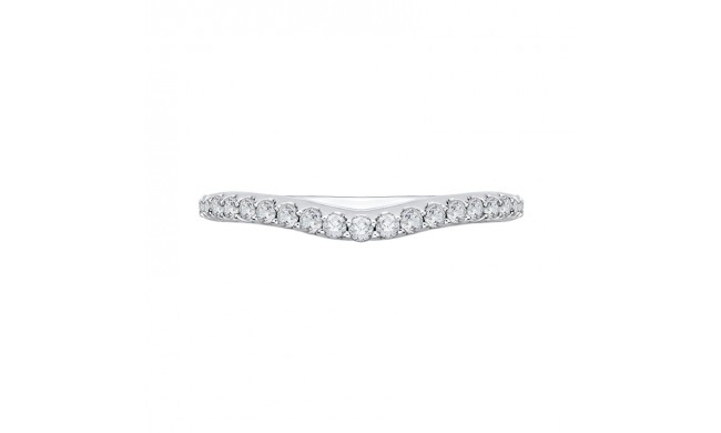 Shah Luxury 14K White Gold Round Diamond Wedding Band