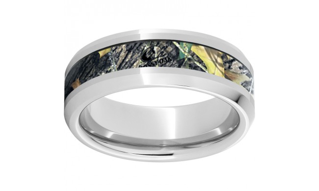 Serinium Beveled Edge Band with Mossy Oak New Break-Up Inlay