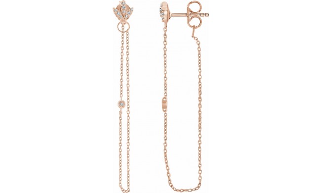 14K Rose .08 CTW Diamond Chain Earrings