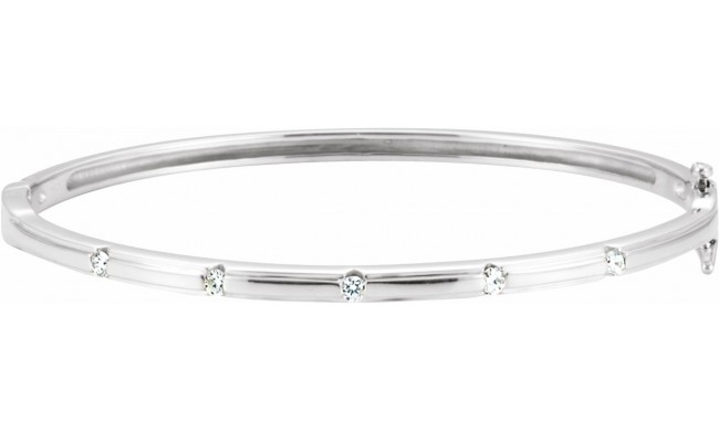 14K White 1/4 CTW Diamond Bangle Bracelet