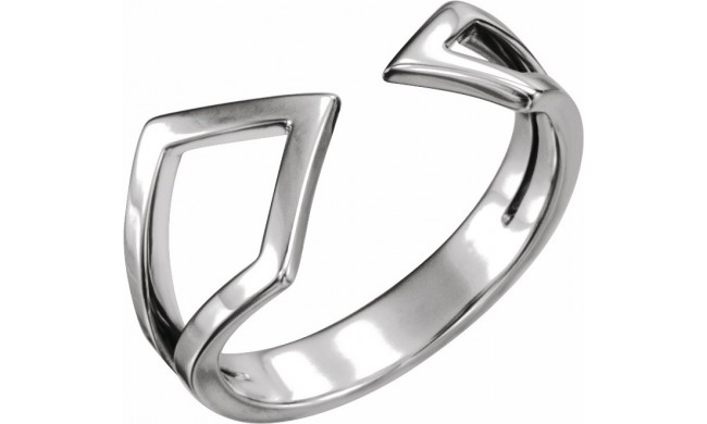 14K White Geometric Ring