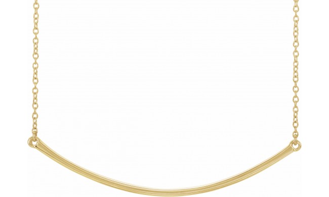 14K Yellow Curved 19.9 Bar Necklace