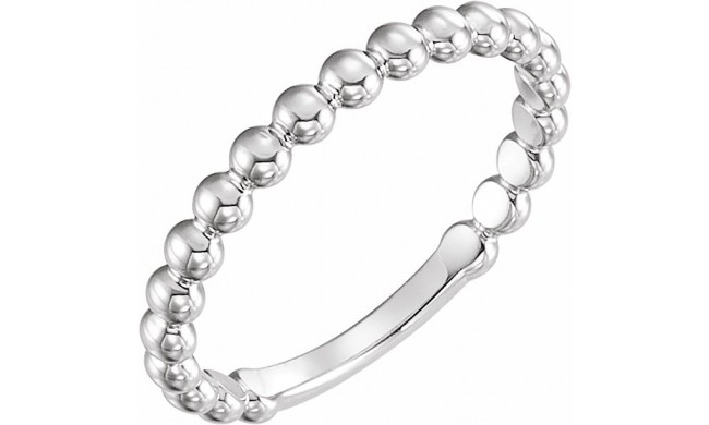 14K White 2.5 mm Stackable Bead Ring