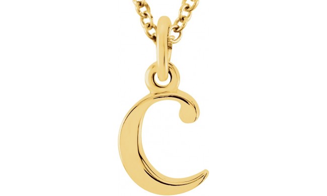 14K Yellow Lowercase Initial c 16 Necklace