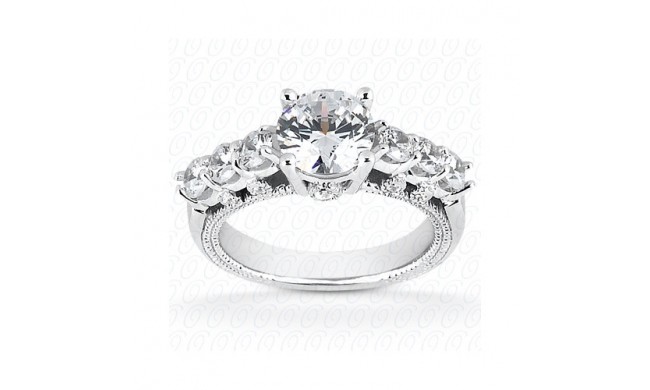 14k White Gold Diamond Semi-Mount Fancy Engagement Ring