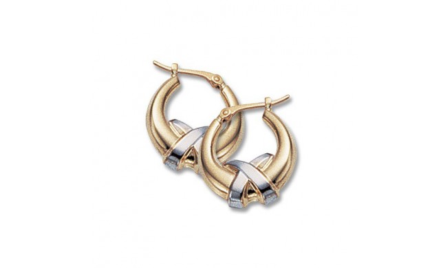 Carla 14K Two Tone Gold Small Criss Cross Hoop Earrings