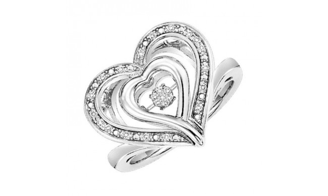 Gems One Silver (SLV 995) & Diamonds Stunning Fashion Ring - 1/10 ctw