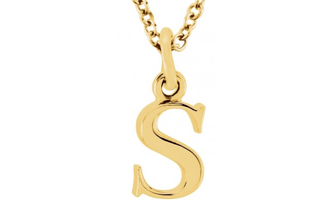 14K Yellow Lowercase Initial s 16 Necklace