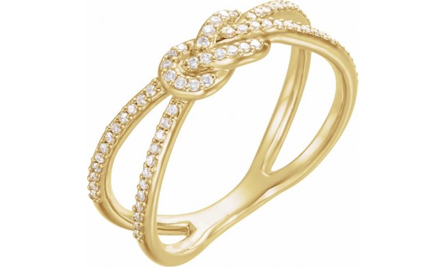 14K Yellow 1/5 CTW Diamond Knot Ring