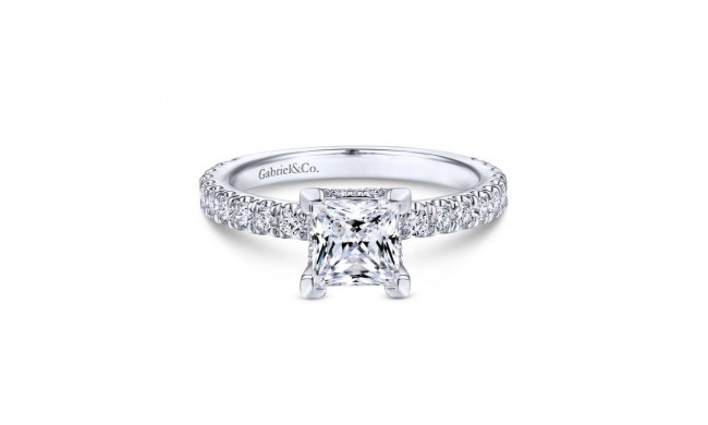 Gabriel & Co. 14k White Gold Contemporary Straight Engagement Ring