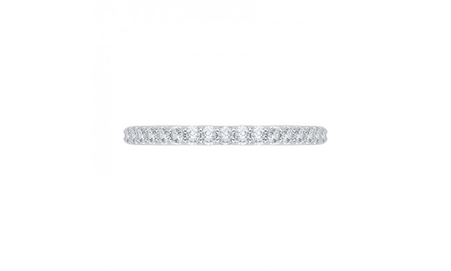 Shah Luxury 14K White Gold Round Diamond Half-Eternity Wedding Band