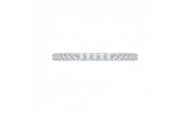 Shah Luxury 14K White Gold Round Diamond Half-Eternity Wedding Band