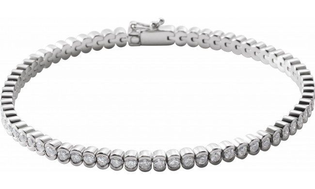 14K White 3 CTW Diamond Line 7 Bracelet