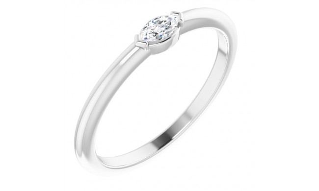 14K White 1/8 CTW Diamond Solitaire Ring