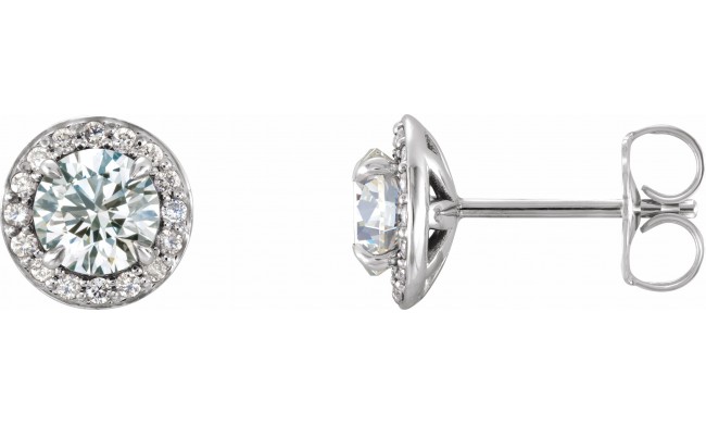 14K White 3/8 CTW Diamond Halo-Style Earrings