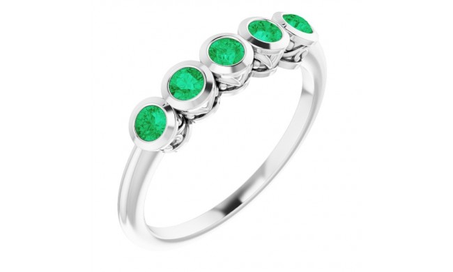 14K White Emerald Ring