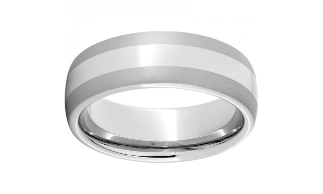 Serinium Domed Band with Laser Satin Edges