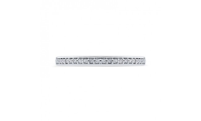 Shah Luxury 14K White Gold Round Diamond Half-Eternity Wedding Band