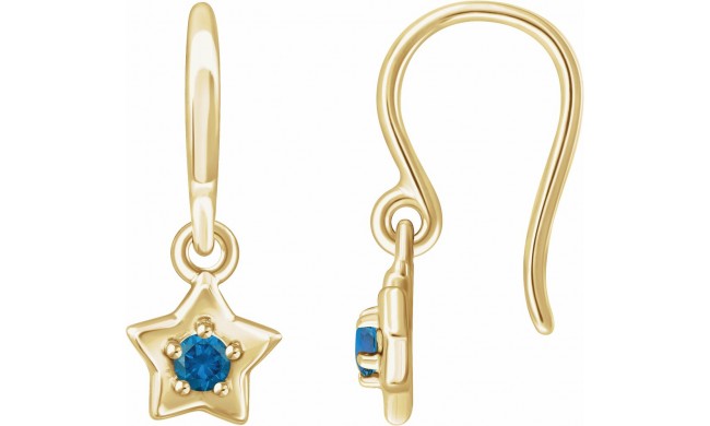 14K Yellow 3 mm Round December Youth Star Birthstone Earrings
