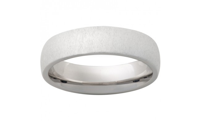 Serinium Domed Band with Cross-Satin Finish