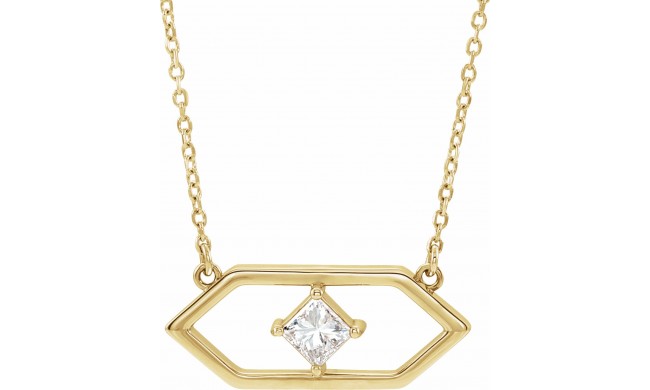 14K Yellow 1/4 CTW Diamond Geometric 18 Necklace